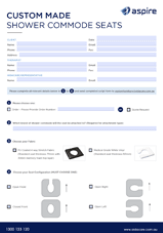 Aspire Custom Made Shower Commode Seats Script Form